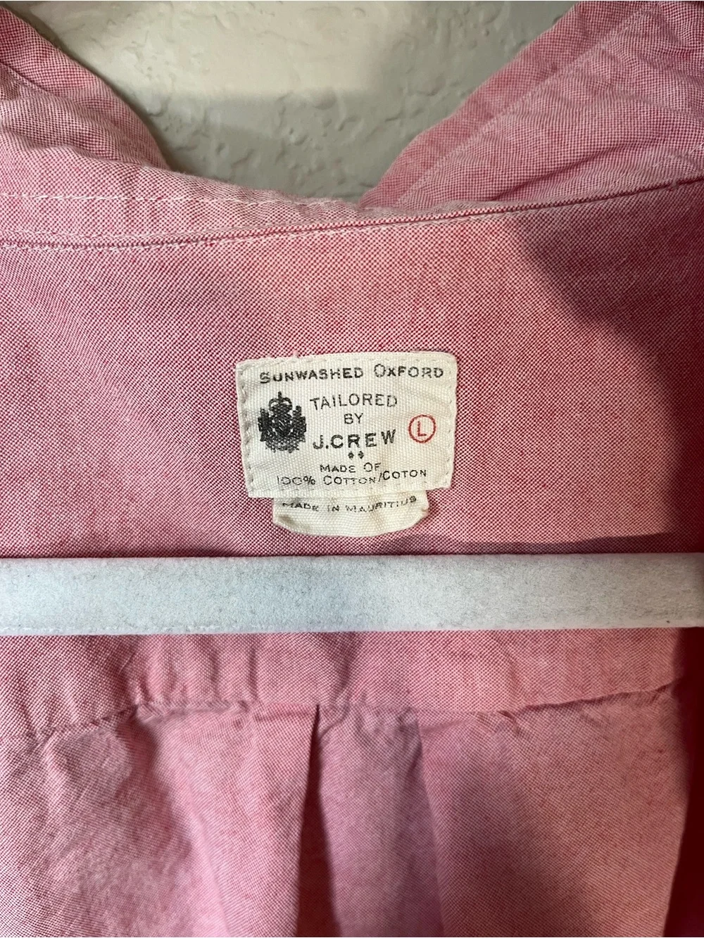 J.Crew Sunwashed Oxford Pink Button Down Shirt Large 100% Cotton Preppy Classic